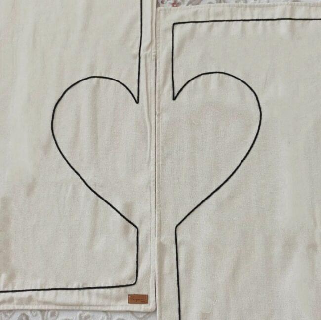 tapis de priere couple en lin